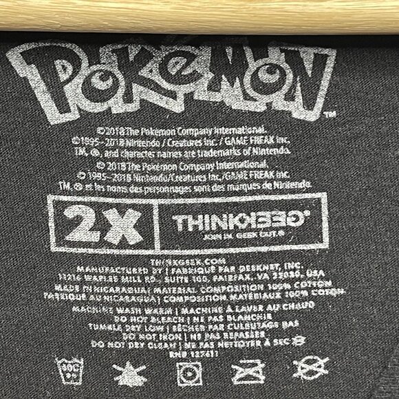 Pokemon Think Geek 2018 Men’s Black T Shirt Size 2X Japanese Lettering - Picture 3 of 5